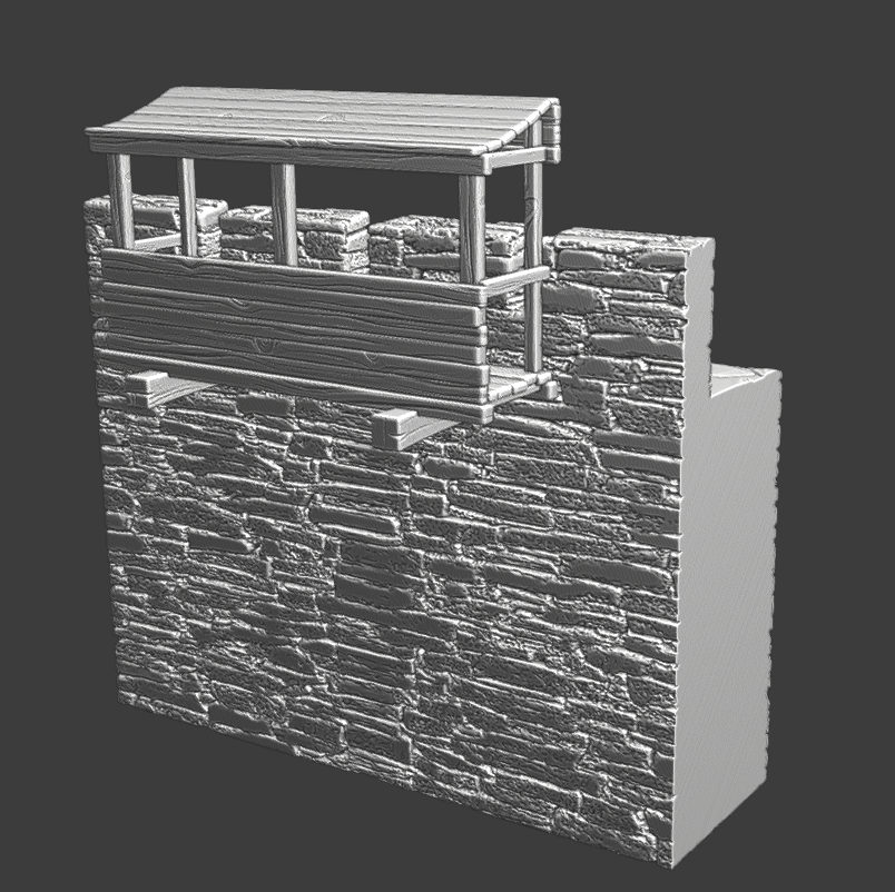 Modular castle system - Wall with battlements